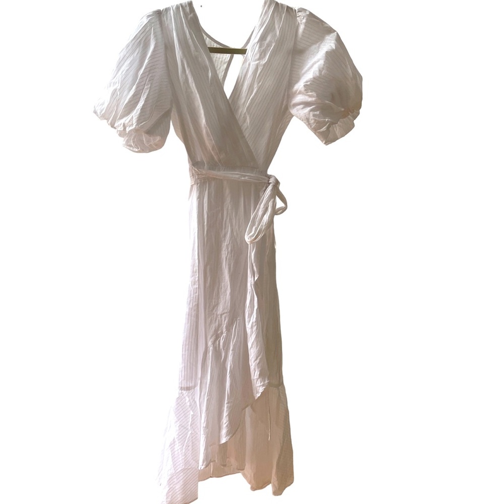 LUXURY SUMMER DRESS XS | Poof Sleeves | Big Keyhole Open Back | XS - damage